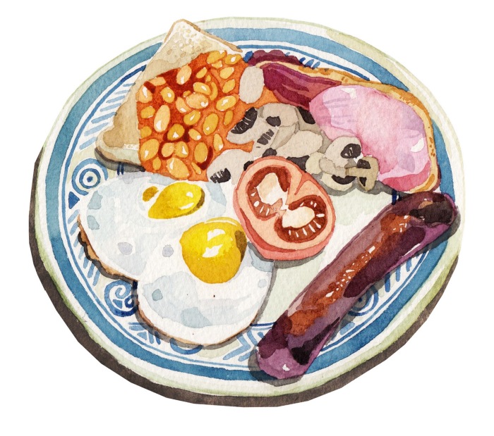 Holly Exley Illustration full-english-breakfast-illustration-watercolour-food