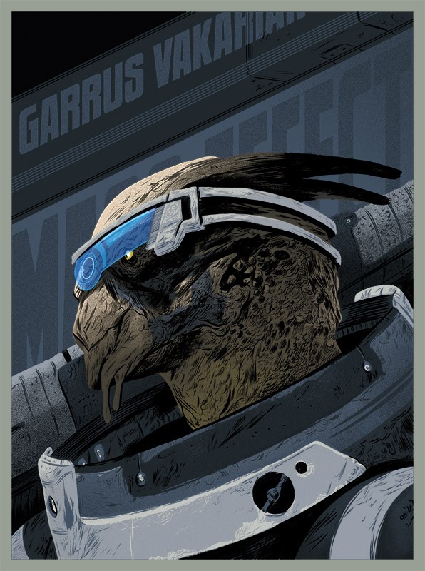 © Logan Faerber http://biowarestore.com/art/screenprints/garrus-screenprint-poster.html