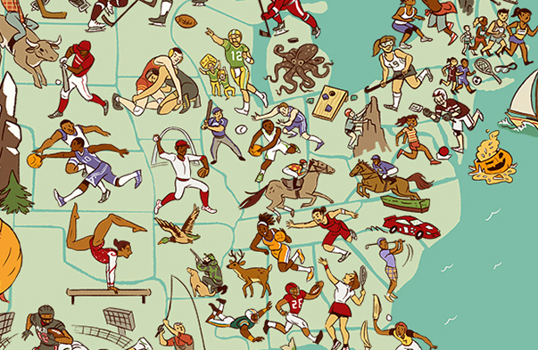 Jess Fink USA Sports MAp